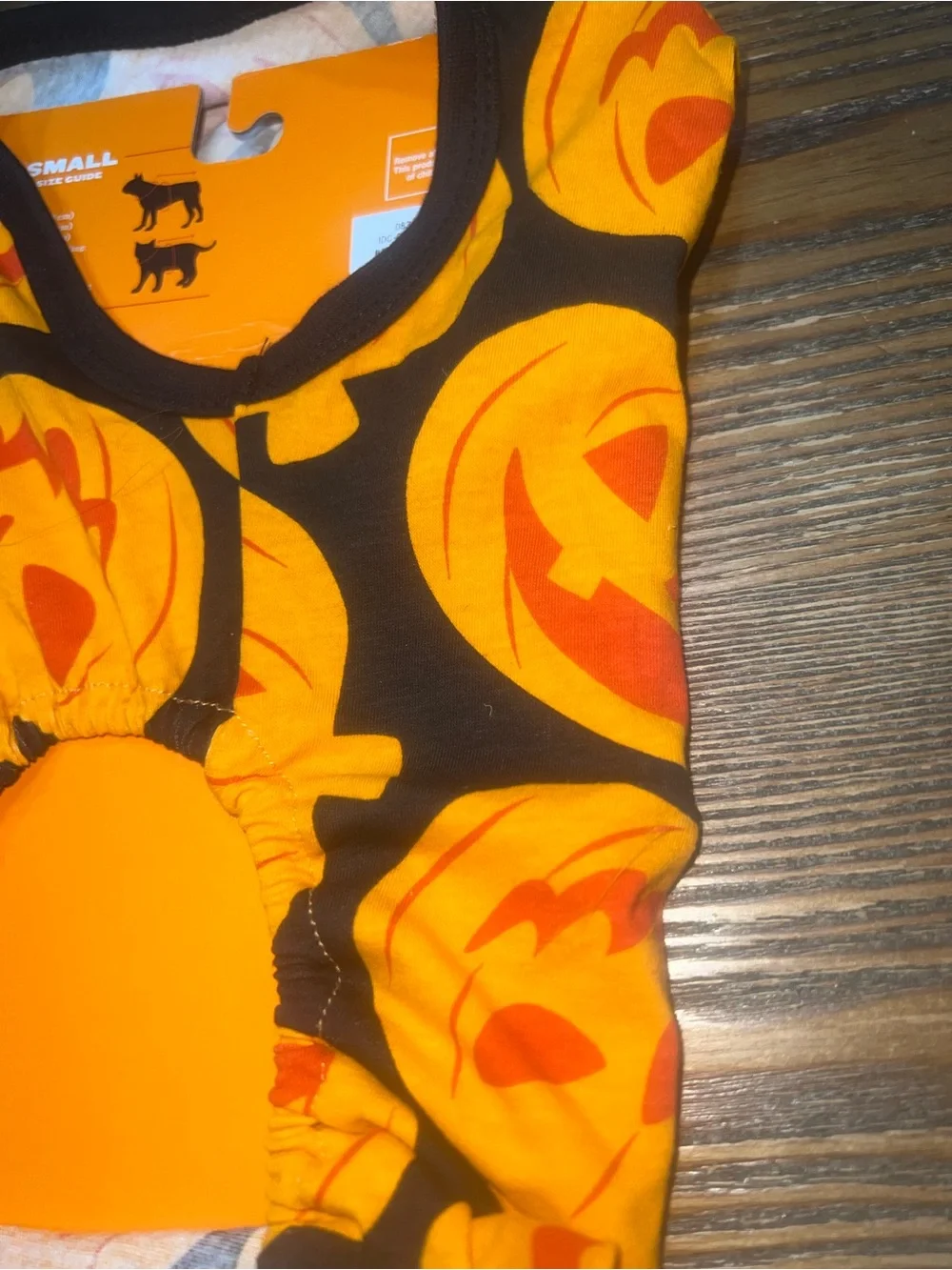Hyde and Eek Dog/Cat Pumpkin Print Full-Body Pajama - S - New